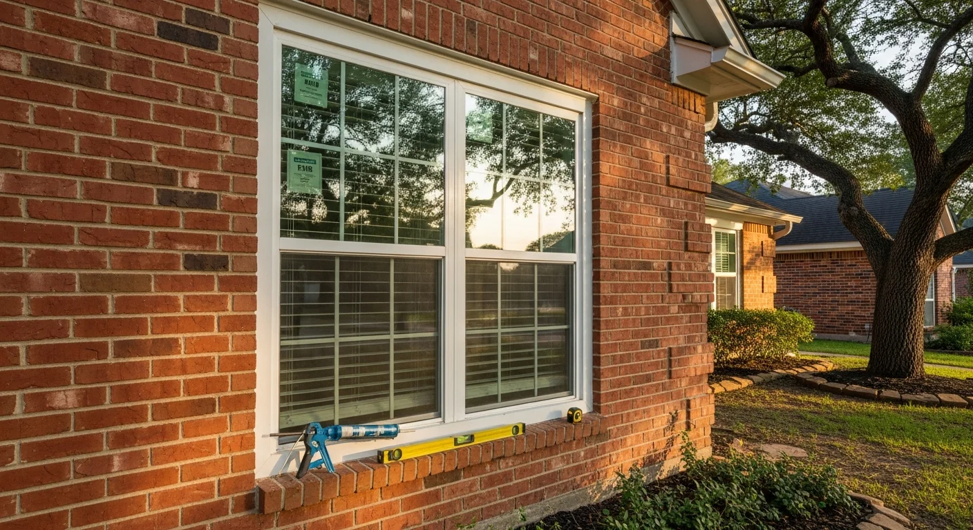 Professional window installation in a residential home